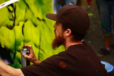 Johnny Waffelz creates beauty with a spray can